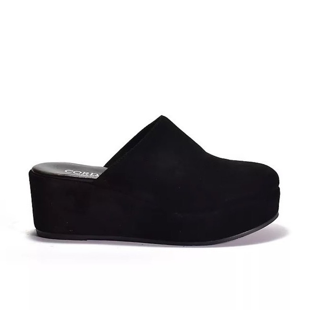Cordani Black Suede Platform Mules Clogs Made in Italy Women's Size 40 US 9-9.5